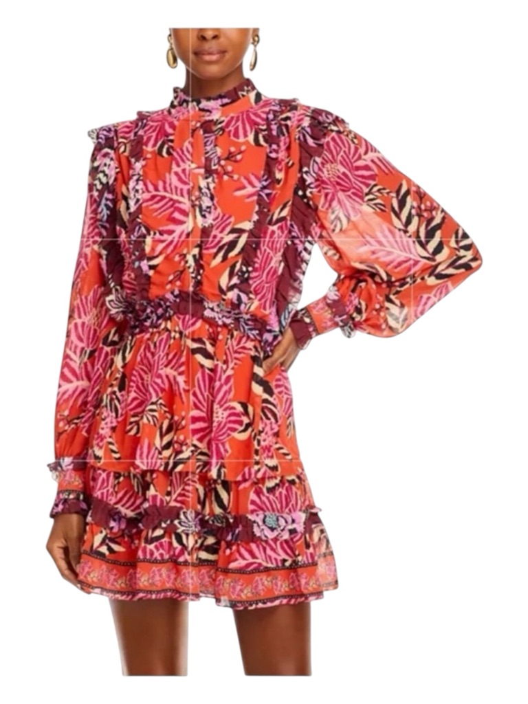 Farm Rio Ruffle Tiered Mini Dress, Lined, Size Xs.